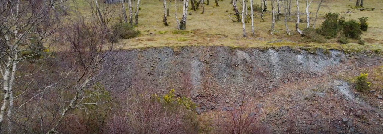 Drone image showing significant vertical extend of the Waste Tip
